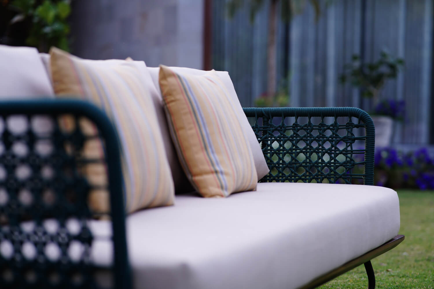 Boulder 3 Seater Sofa Green & Beige