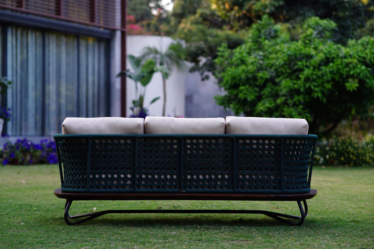 Boulder 3 Seater Sofa Green & Beige